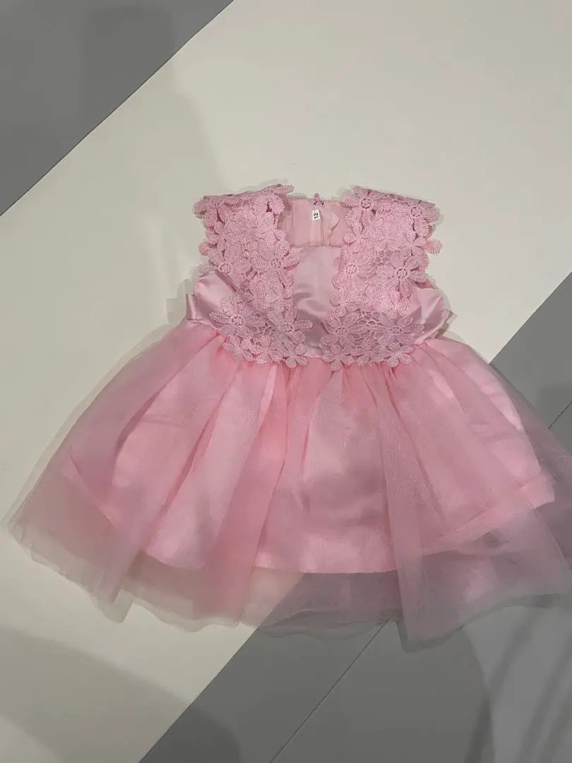 Baby dress, pink, floral pattern