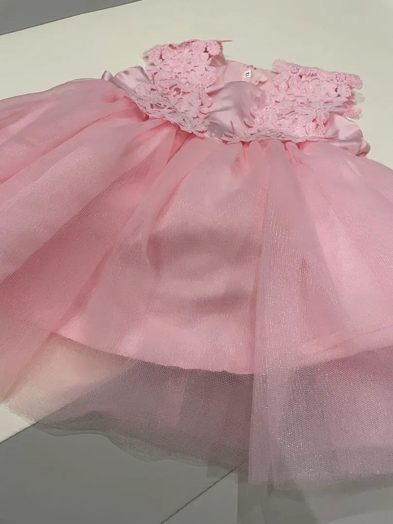 Baby dress, pink, floral pattern