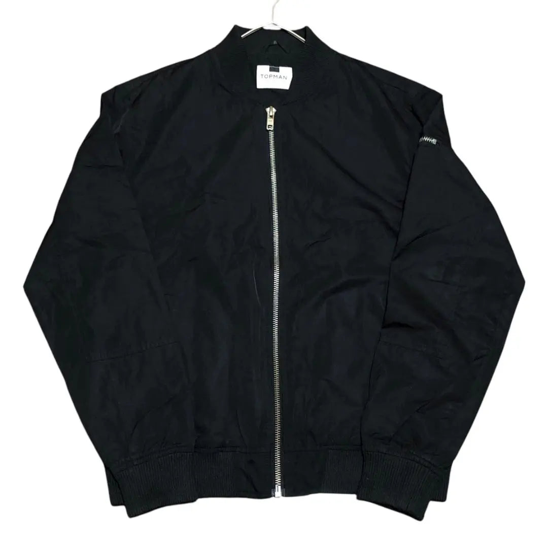 British Topman Nylon Jacket Blouson Black MA-1 Euro CF1①