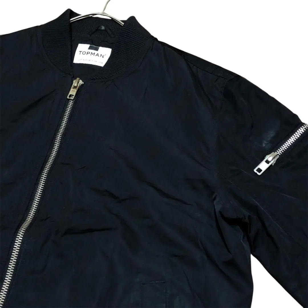 British Topman Nylon Jacket Blouson Black MA-1 Euro CF1①