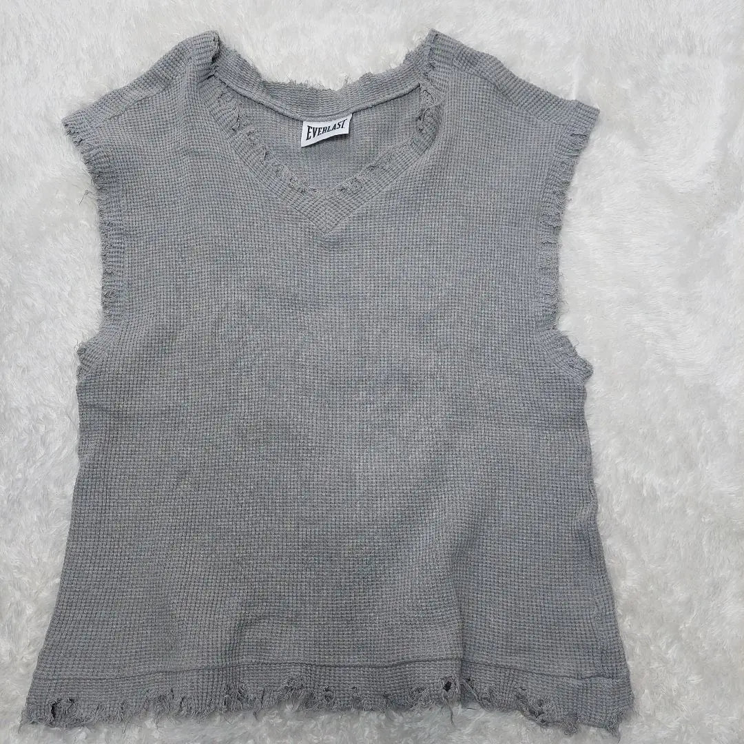 Everlast Special Order Made in Japan Distressed Vest Gray Cotton