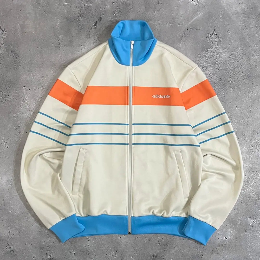 adidas 00s track jacket striped embroidered logo orange Y2K