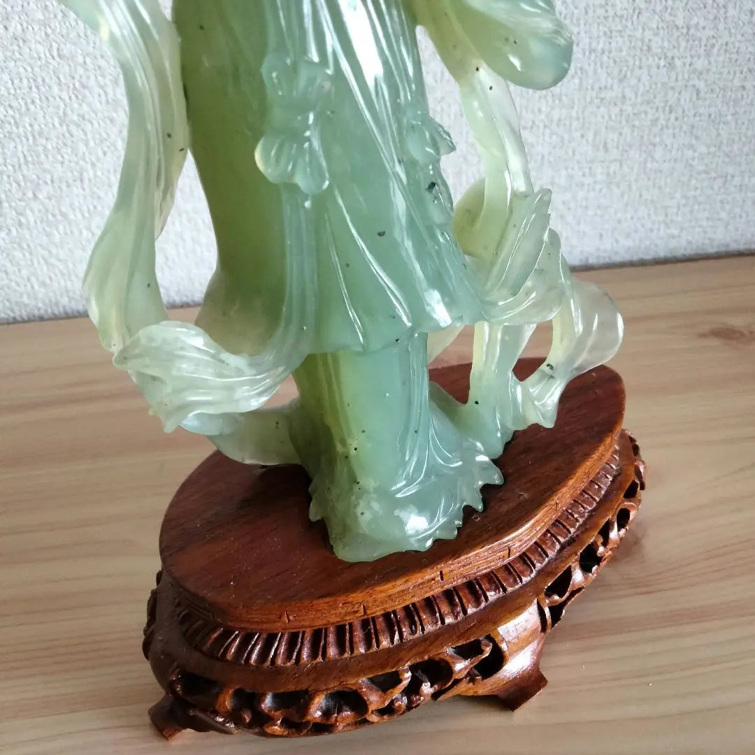 Chinese art, antique art, jade, heavenly masculine, feathered celebrity, standing statue, Hong Kong, ornament, period, lucky charm, Chinese