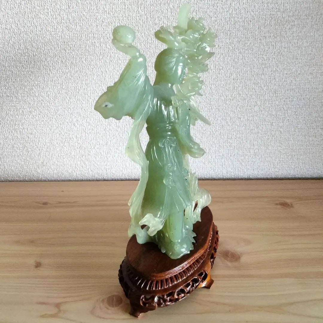 Chinese art, antique art, jade, heavenly masculine, feathered celebrity, standing statue, Hong Kong, ornament, period, lucky charm, Chinese