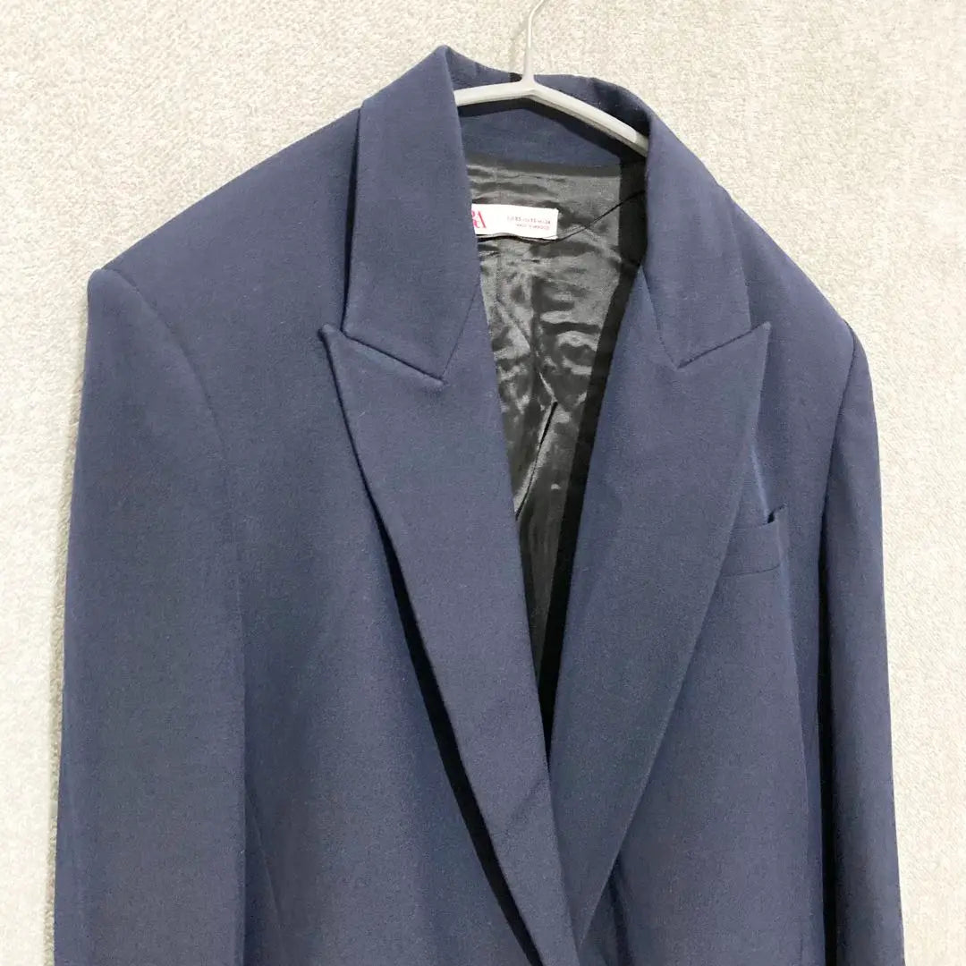 Good condition ✦ZARA tailored jacket XS (equivalent to M) Navy long length with lining