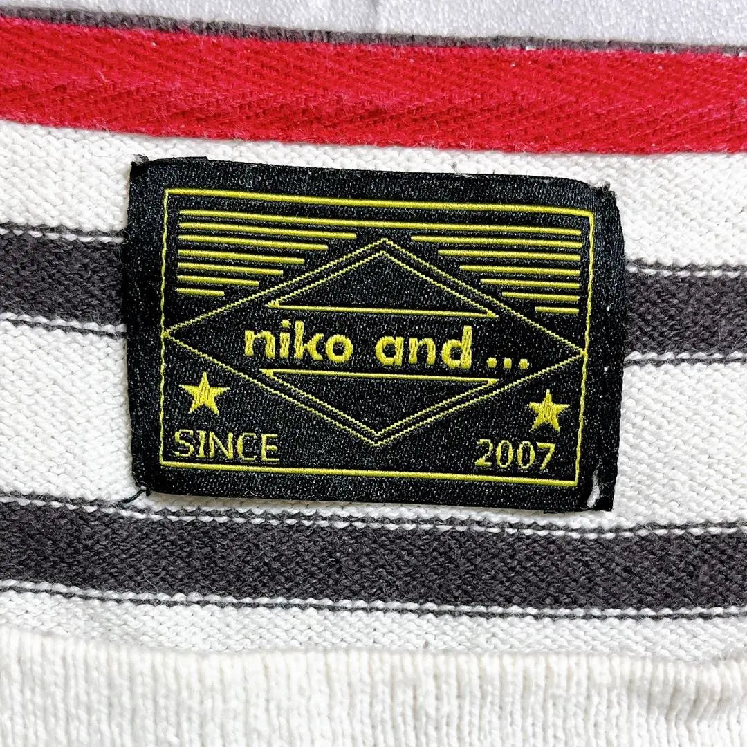 Niko and ... Nicoand 7 -minute sleeve cut -and -sew border casual | niko and... ニコアンド 7分袖 カットソー ボーダー カジュアル