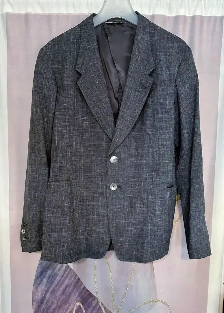 Paul Smith Collection Wool Linen Tailored Jacket Made in Japan Gray