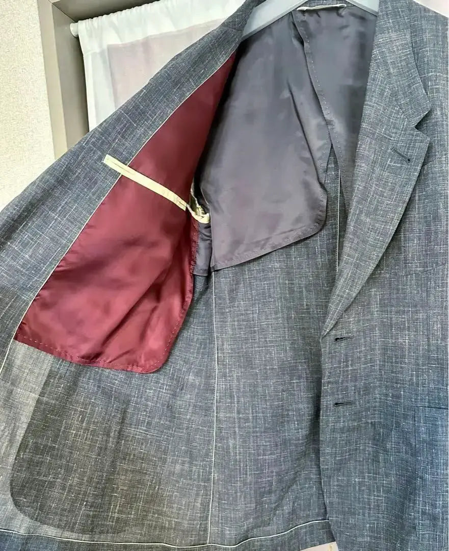 Paul Smith Collection Wool Linen Tailored Jacket Made in Japan Gray