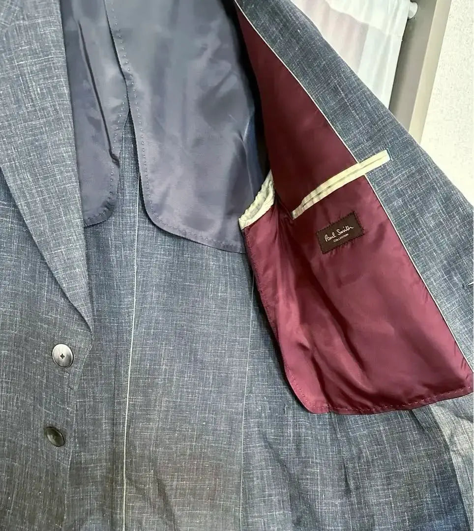 Paul Smith Collection Wool Linen Tailored Jacket Made in Japan Gray