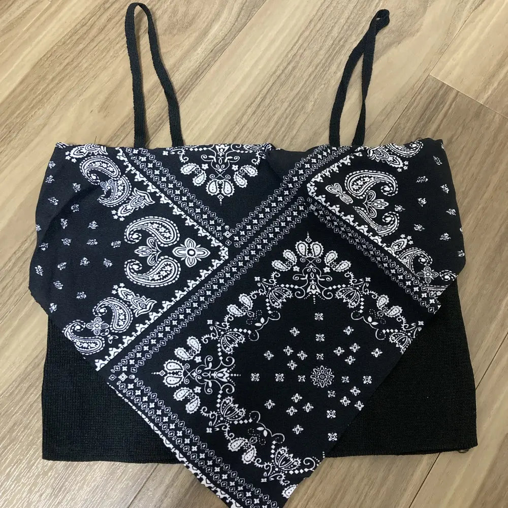 Camisola de mujer con estampado de cachemira negra para primavera y verano