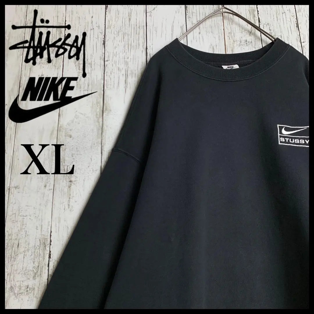 [Rare XL size] Stussy x Nike Limited Collaboration Embroidered Logo Sweatshirt/2328