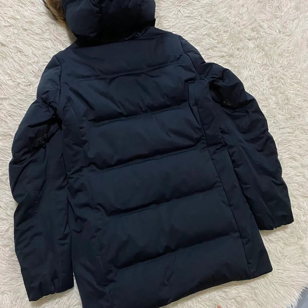 [Good condition] Descente Mizusawa Down Coat Navy Raccoon Fur M Orteline