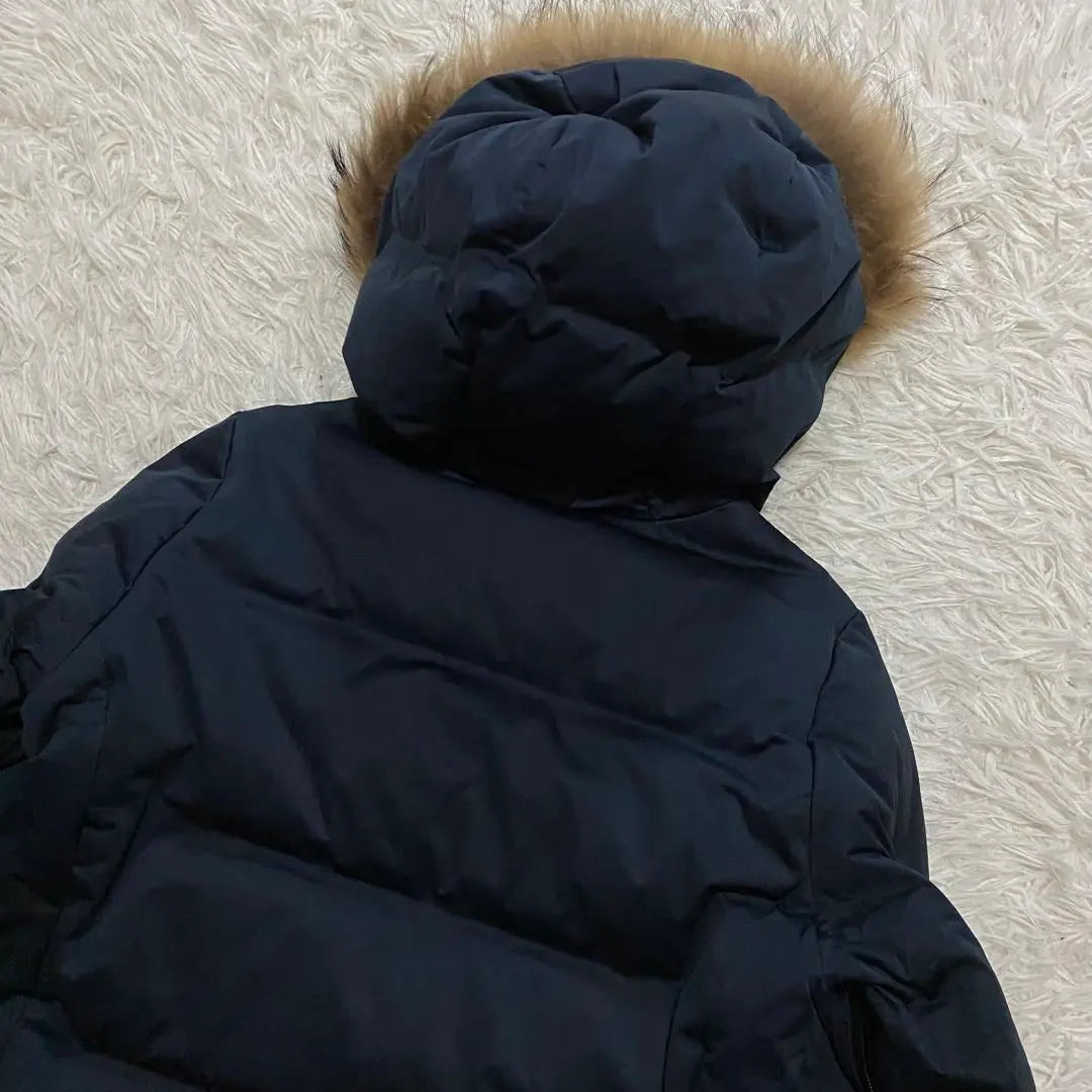 [Good condition] Descente Mizusawa Down Coat Navy Raccoon Fur M Orteline