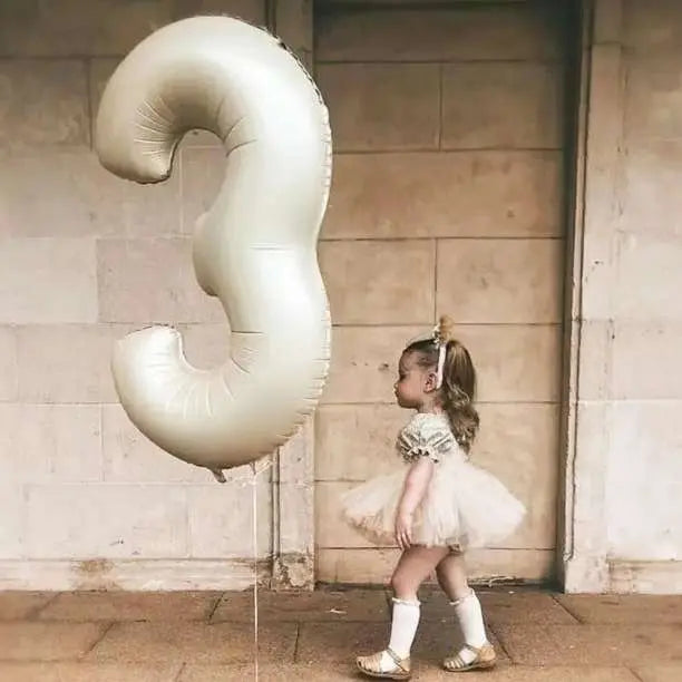 [4] Numbers Balloons Number Balloons Birthday 4 Years Old White White 40 inches