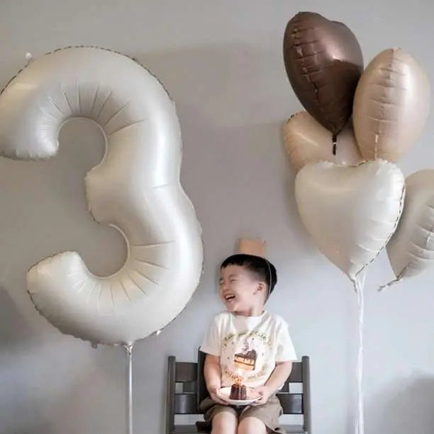 [4] Numbers Balloons Number Balloons Birthday 4 Years Old White White 40 inches