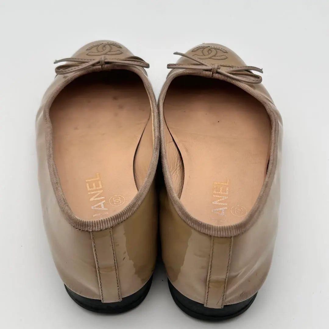 CHANEL Beige Ballerina Ballet Shoes 23.5cm Beige