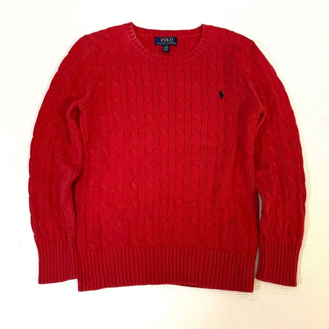 Polo Ralph Lauren Cable Knit Sweater M Red