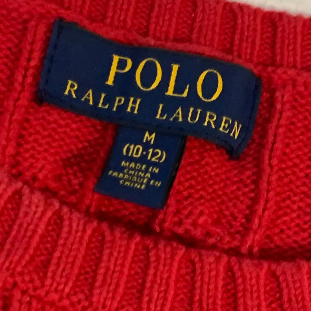 Polo Ralph Lauren Cable Knit Sweater M Red