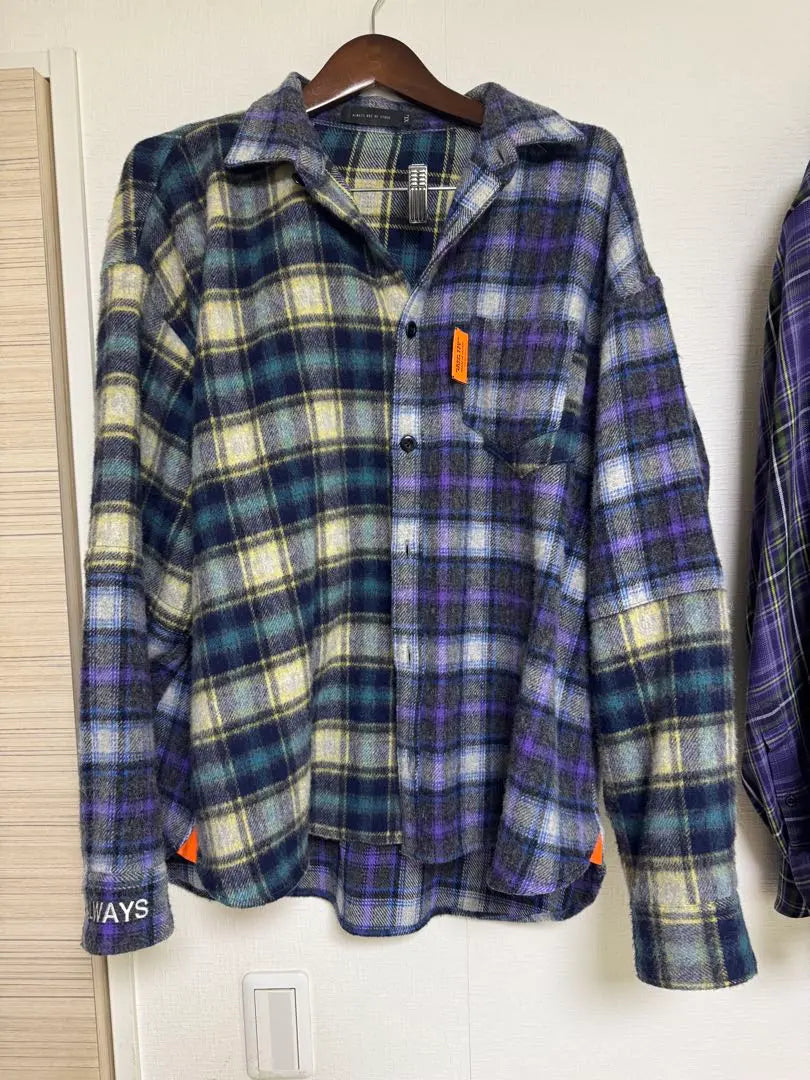 ALWAYS OUT OF STOCK AOOS Check pattern long sleeve flannel shirt XL