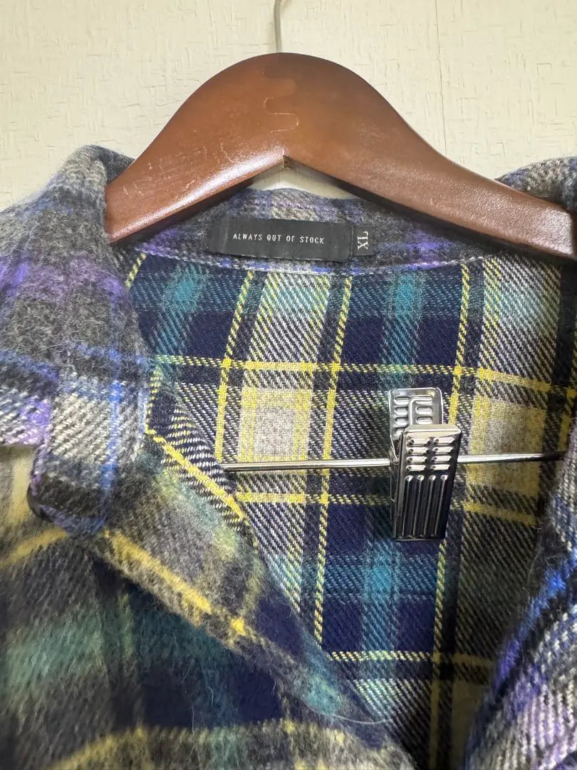 ALWAYS OUT OF STOCK AOOS Check pattern long sleeve flannel shirt XL