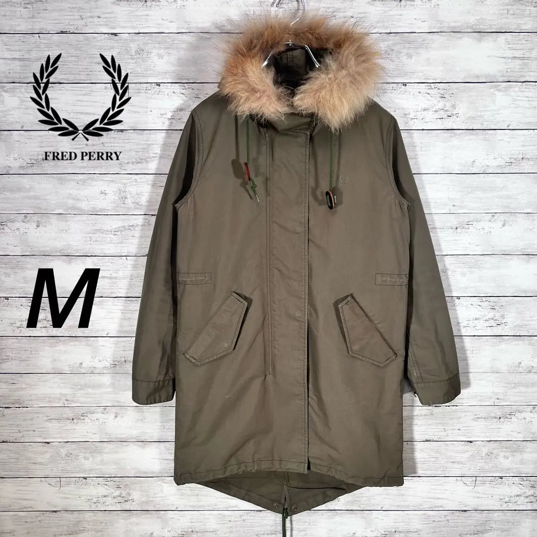 "FRED PERRY" Mod coat with liner Boa 2-way Khaki M