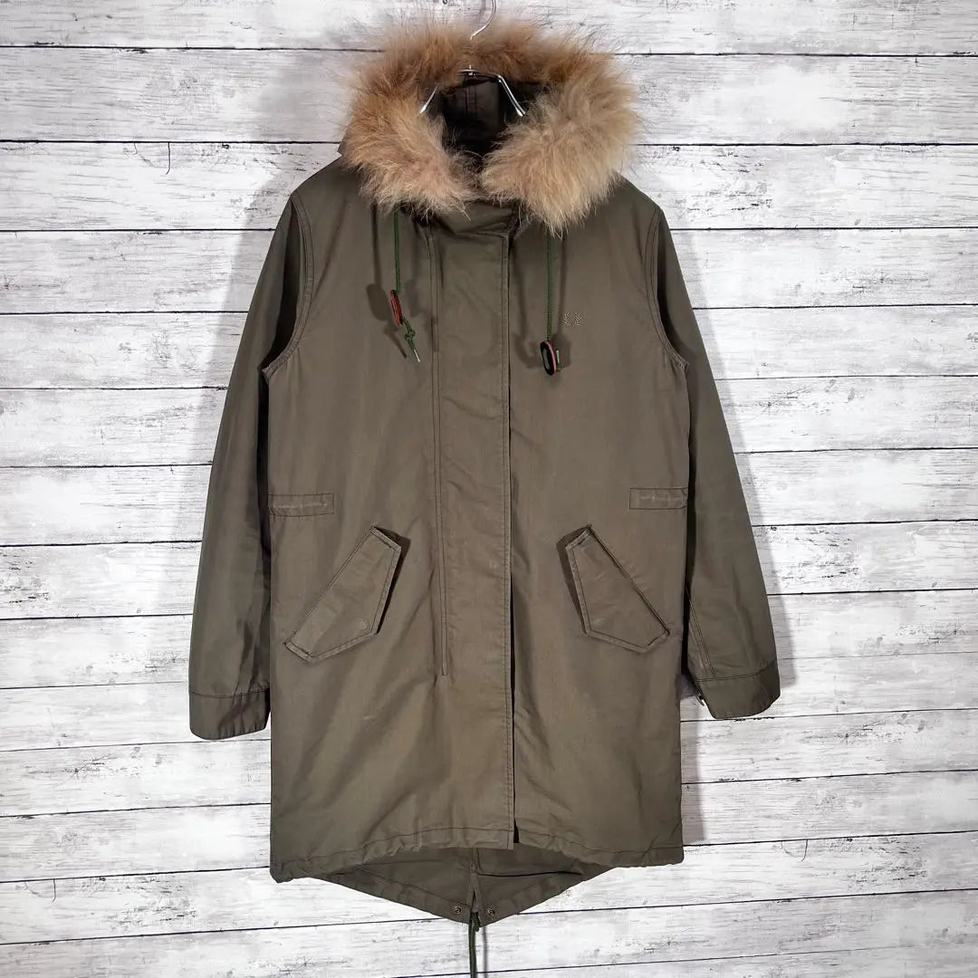 "FRED PERRY" Mod coat with liner Boa 2-way Khaki M