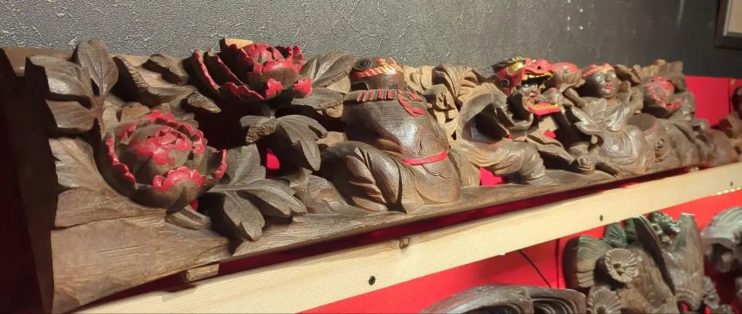 Festival de la danza del león, escultura para niños, tambor danjiri, travesaño tallado en madera