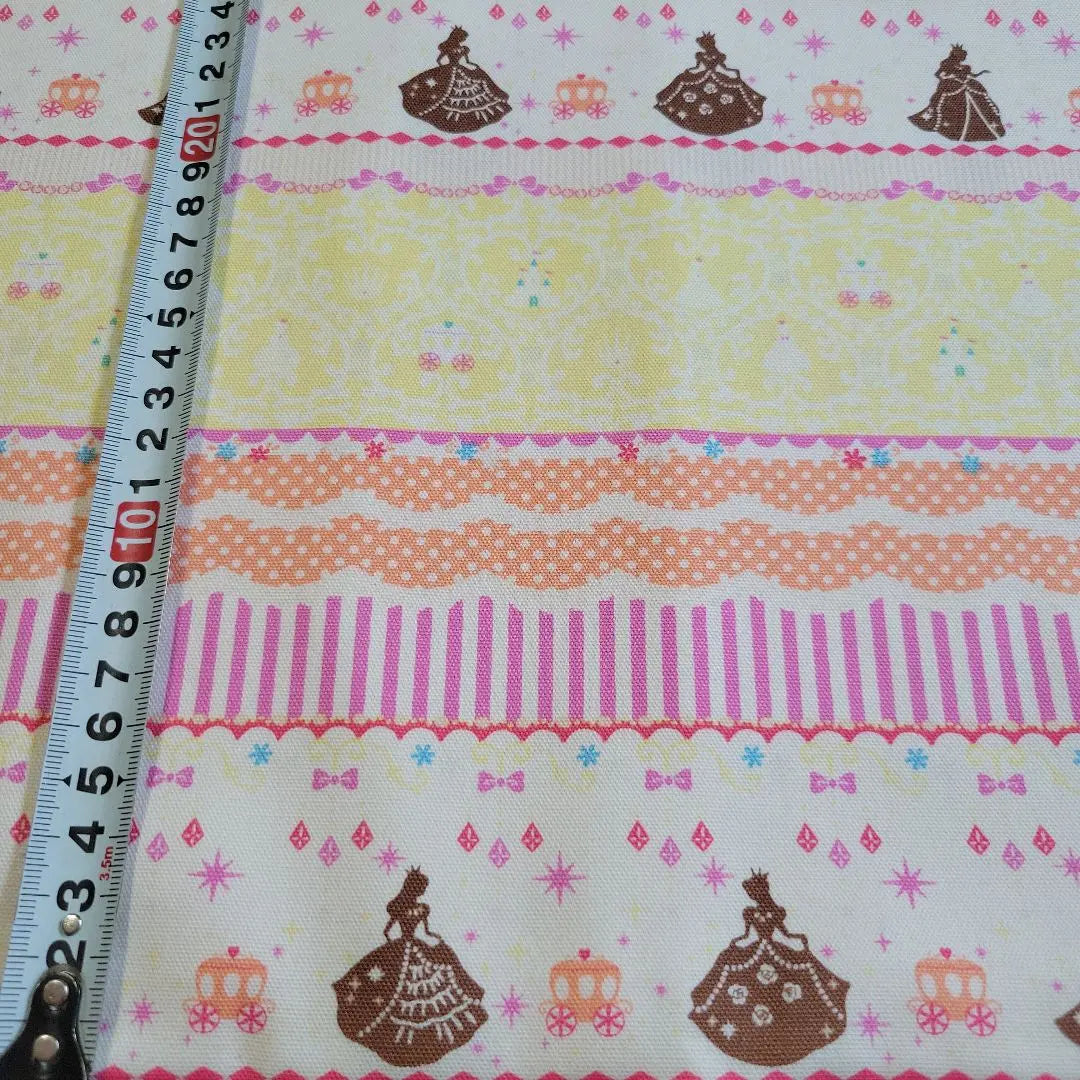 Lovely♪♪ Cocca Cinderella Millefeuille Border Pattern Fabric Girl Silhouette