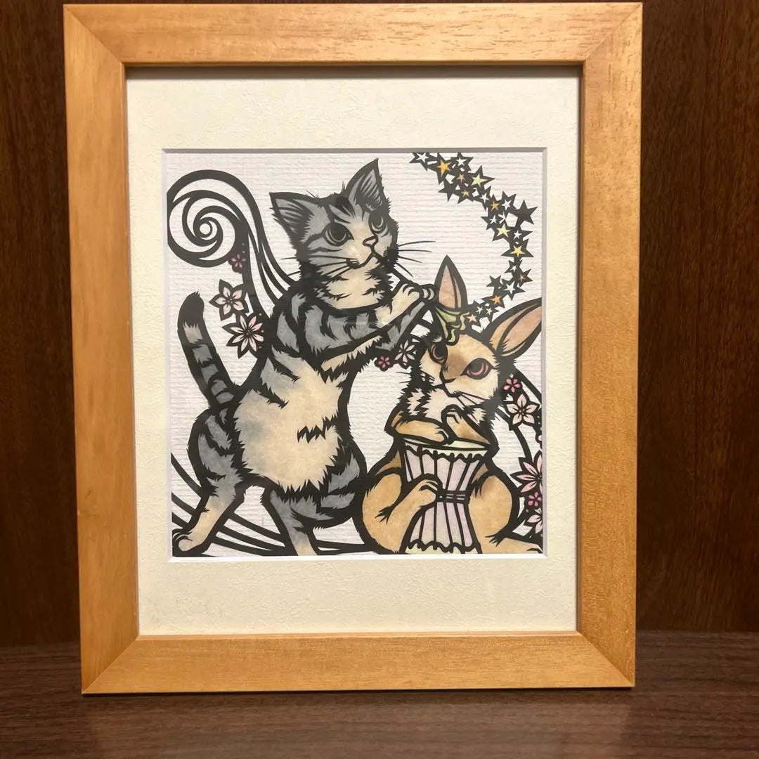 Cat and rabbit cut-out