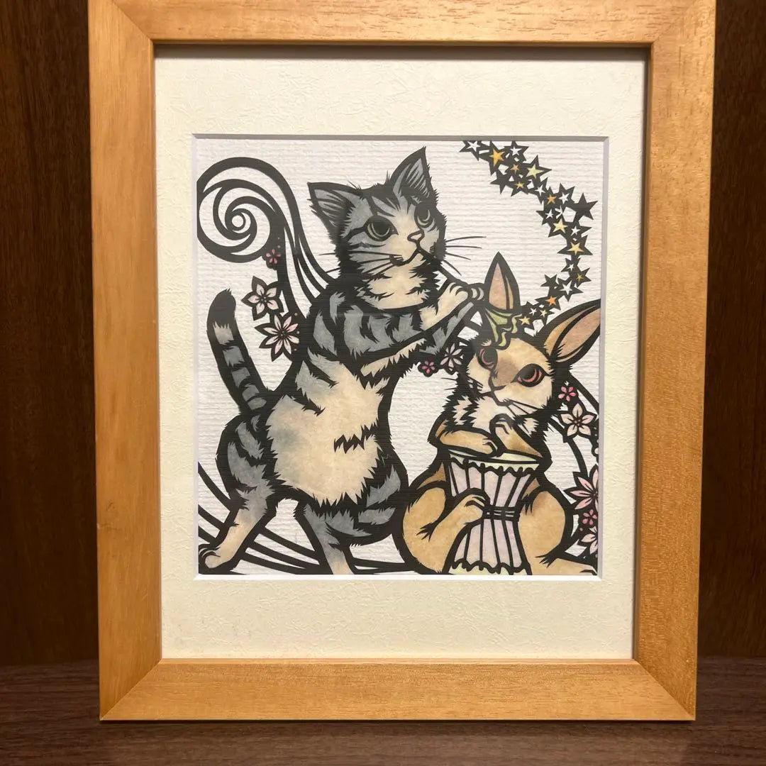 Cat and rabbit cut-out