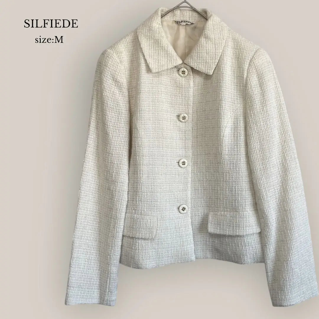 [SILFIEDE] Preciosos productos ✨ Chaqueta de tweed ceremonia formal blanco | 【SILFIEDE】✨美品✨ツイードジャケット セレモニー フォーマル ホワイト