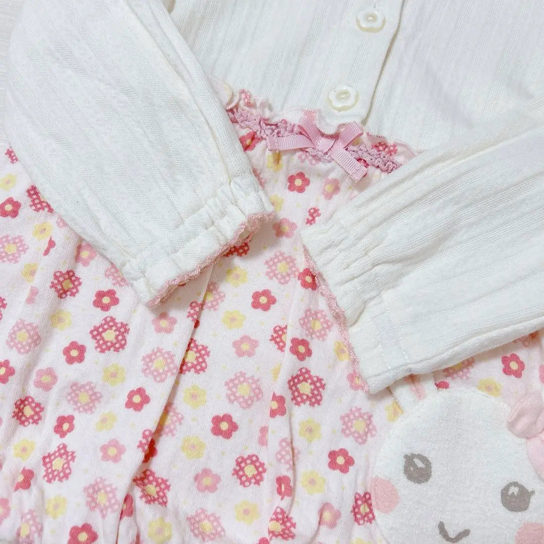 ♡coeur a coeur 100cm♡ Long sleeve top, floral pattern, balloon, rabbit