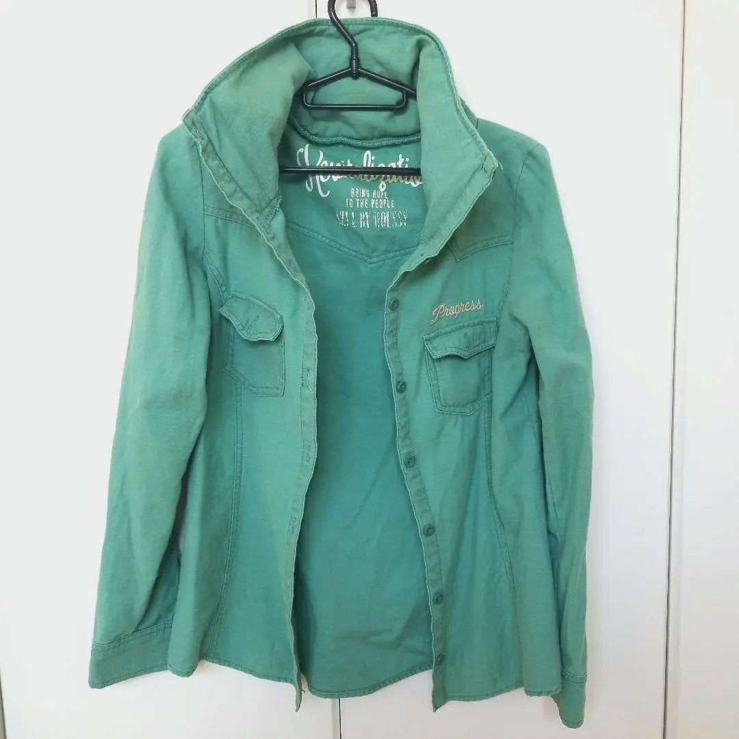 Progress Denim Jacket Outerwear Baroque Japan Size S Green