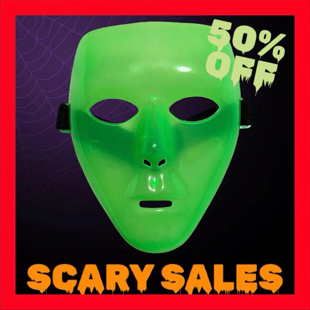 ★New★ Fluorescent Green Horror Mask Halloween Cosplay Event Party Monster | ★新品★ 蛍光緑 ホラーマスク ハロウィン コスプレ イベント パーティー 怪人