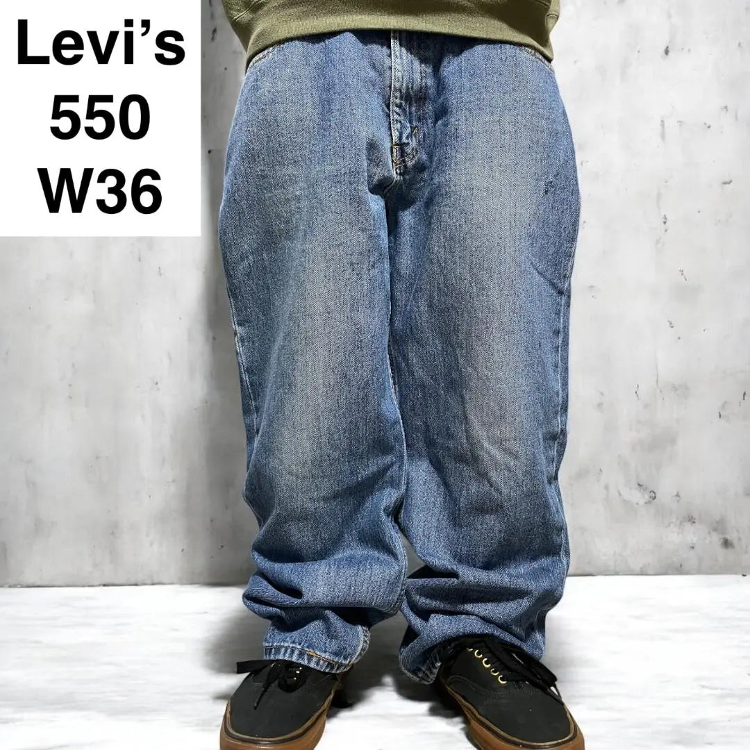 Levi's 550w36 Baggy Denim Vintage Jeans Extra Thick Jeans Blue Blue Men's G-Pan