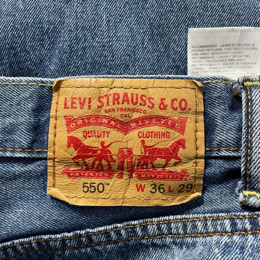 Levi's 550w36 Baggy Denim Vintage Jeans Extra Thick Jeans Blue Blue Men's G-Pan