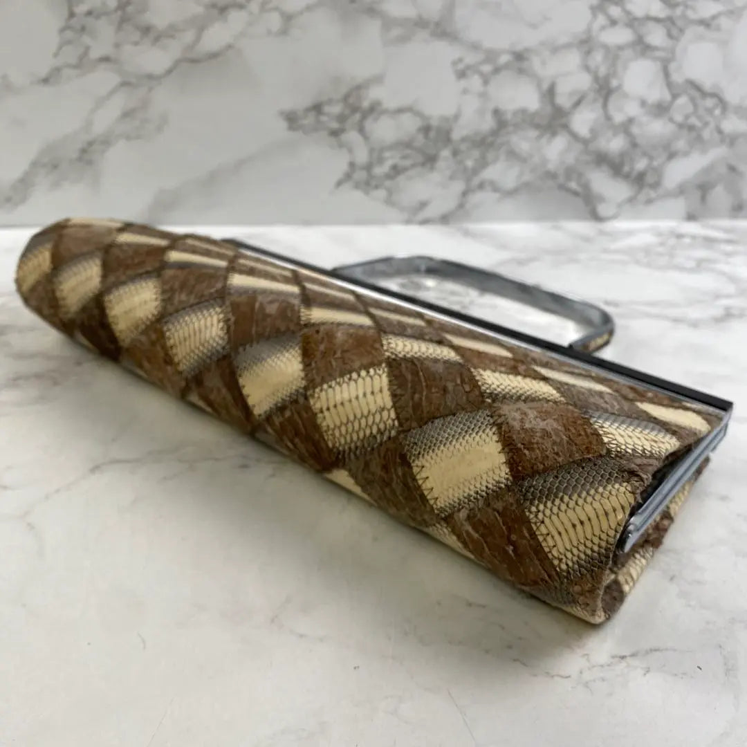 Vintage Baing bug, Snake beetle x Snake leather, Python leather, Patchwork handbag