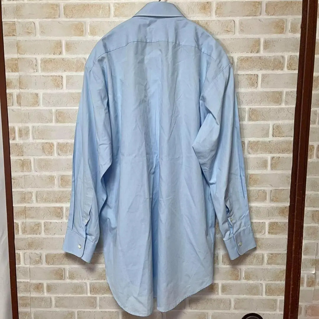 Men's Business Long Sleeve Shirt Light Blue Size Table described