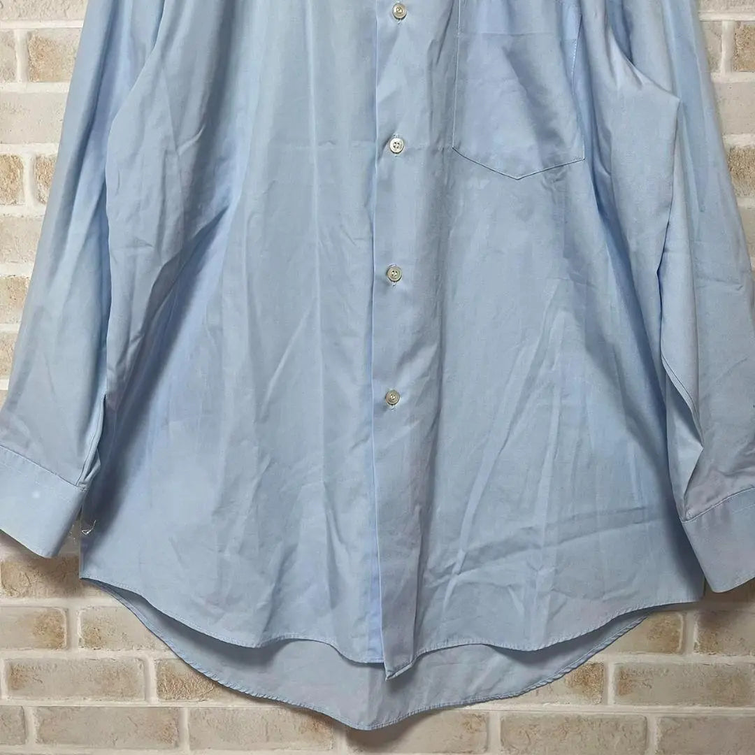 Men's Business Long Sleeve Shirt Light Blue Size Table described