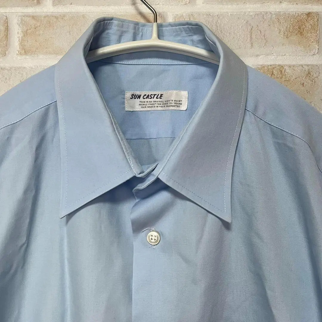 Men's Business Long Sleeve Shirt Light Blue Size Table described