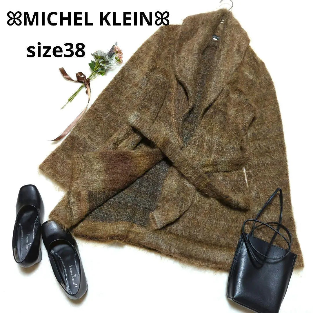 1432★Michel Clan Mohair Wool Coat [38] Brown Luxury High-looking