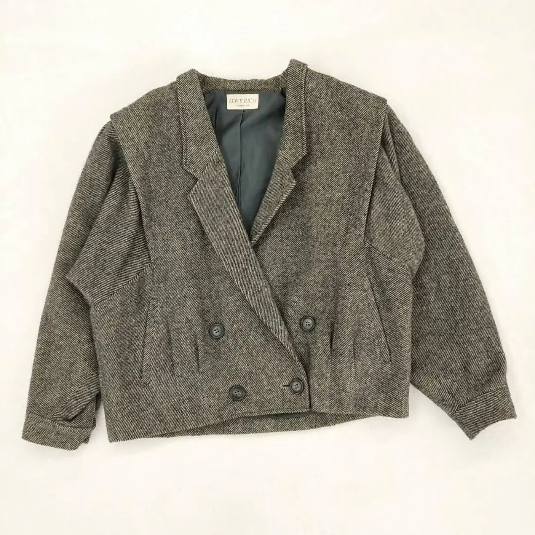 Chaqueta de abrigo a medida Lovelich de lana fabricada en Japón con patrón de tweed y forro