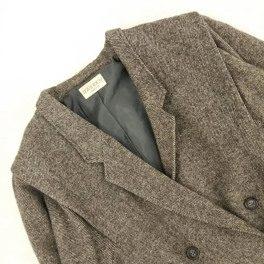 Chaqueta de abrigo a medida Lovelich de lana fabricada en Japón con patrón de tweed y forro