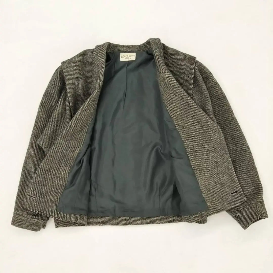 Chaqueta de abrigo a medida Lovelich de lana fabricada en Japón con patrón de tweed y forro