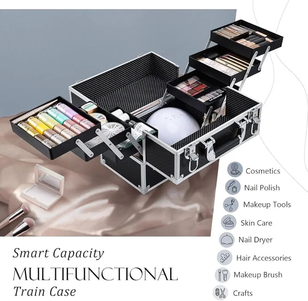 Makeup train case 12 inch L size portable cosmetics | メイクアップトレインケース 12インチ Lサイズ ポータブル コスメティック