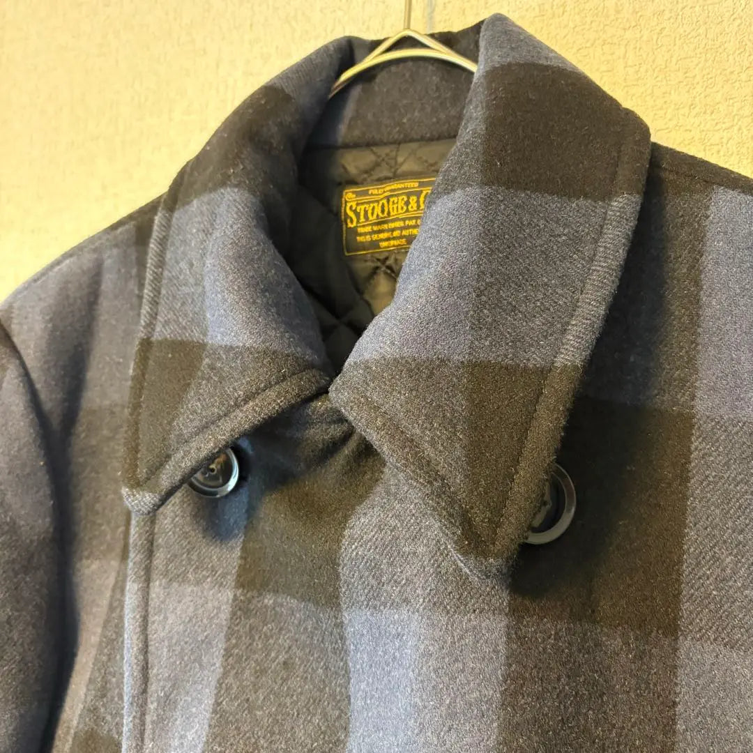 STOOGE&CO Peacoat [S] Wool blend block check jacket