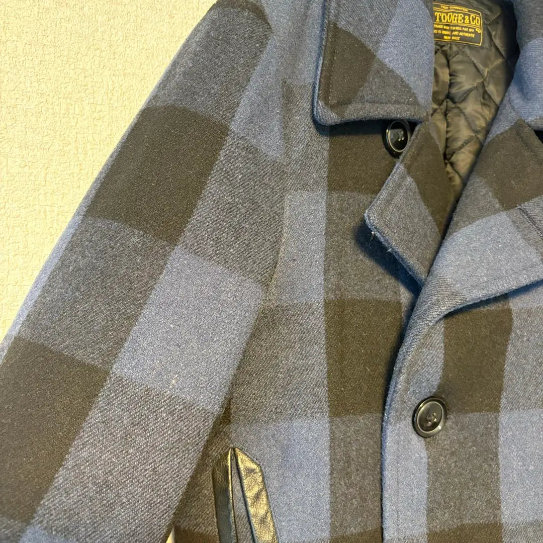 STOOGE&CO Peacoat [S] Wool blend block check jacket