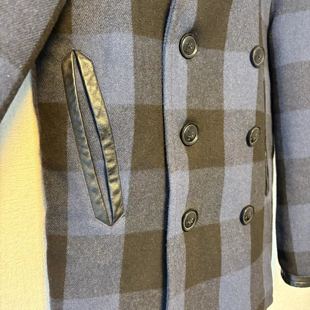 STOOGE&CO Peacoat [S] Wool blend block check jacket