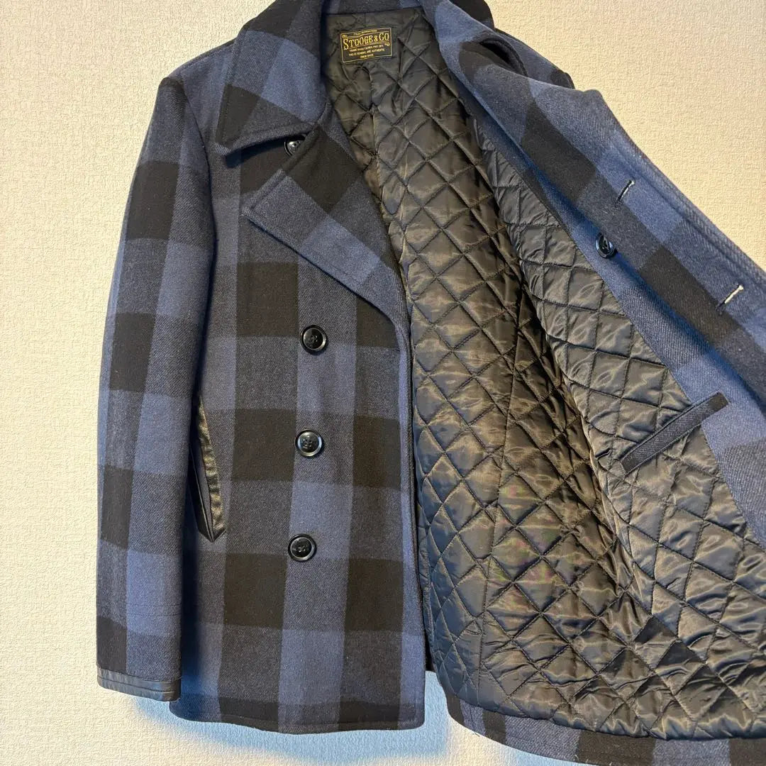 STOOGE&CO Peacoat [S] Wool blend block check jacket