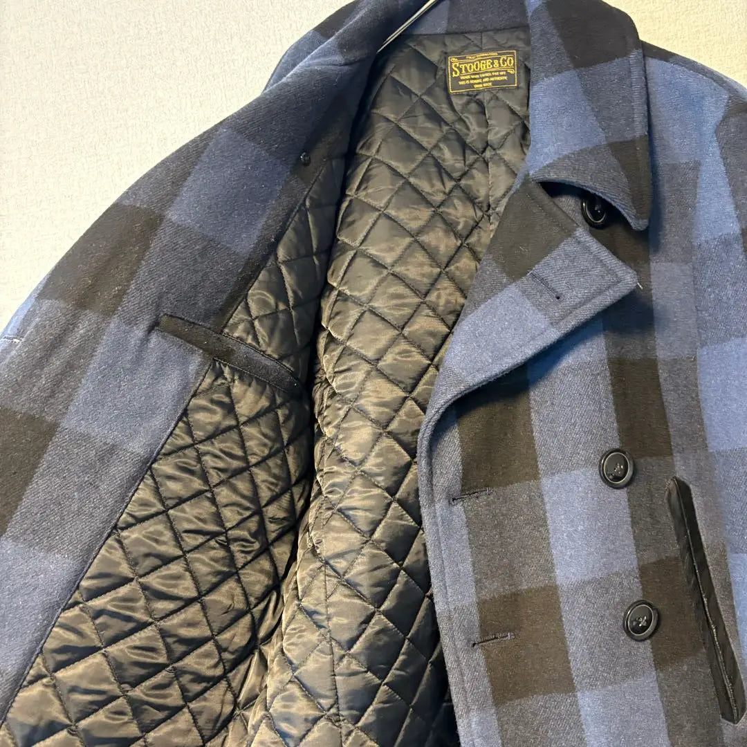 STOOGE&CO Peacoat [S] Wool blend block check jacket